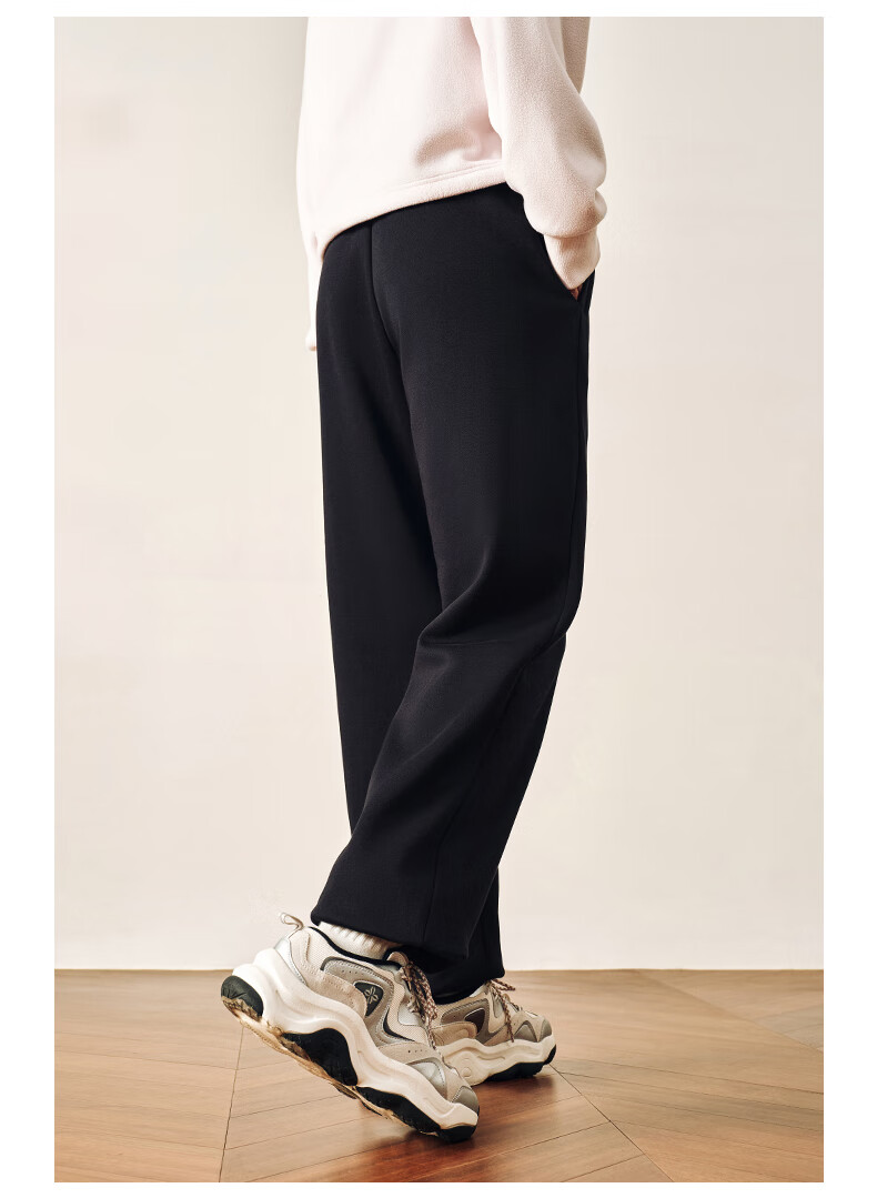 ANTA Snow Owl Fleece-Lined Knit Jogger Pants Women's Winter Casual Warm Trousers College Sports Pants 47