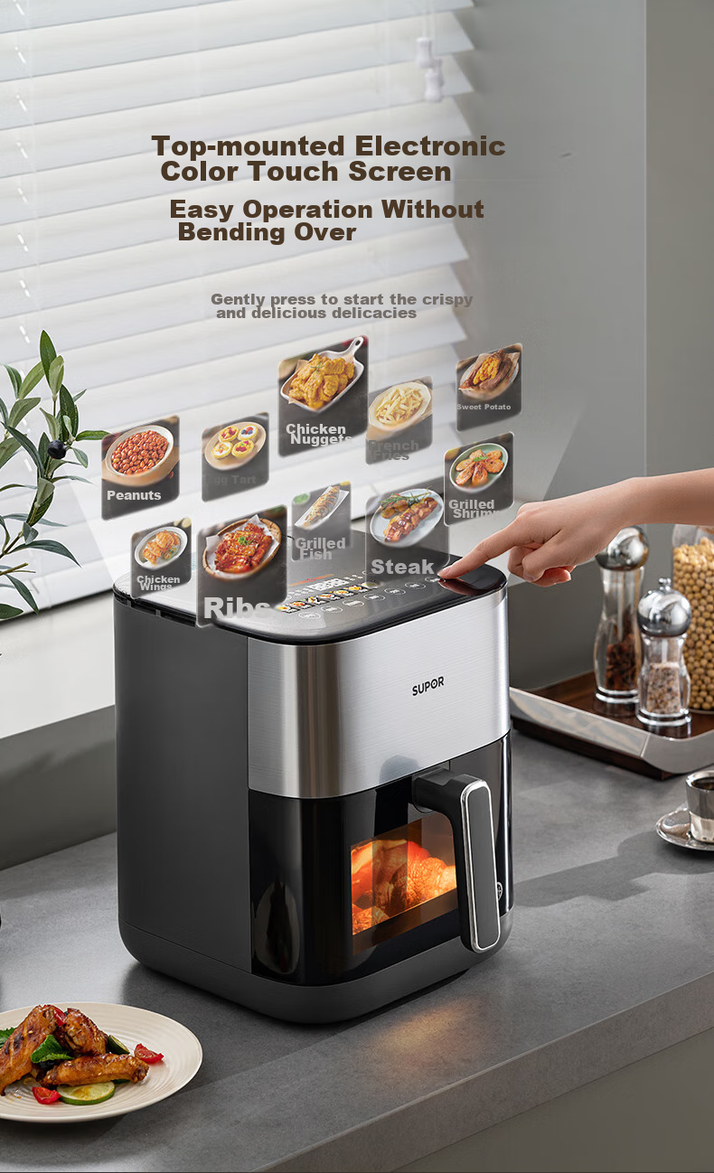 SUPOR Air Fryer, Steamer And Roaster All-In 6L Multi-Functional Automatic All-In Machine for Home Use with Visible Touch Control, Air Circulation, No-Flip Design, Large Capacity Steam Tender Frying KD60D830A 20