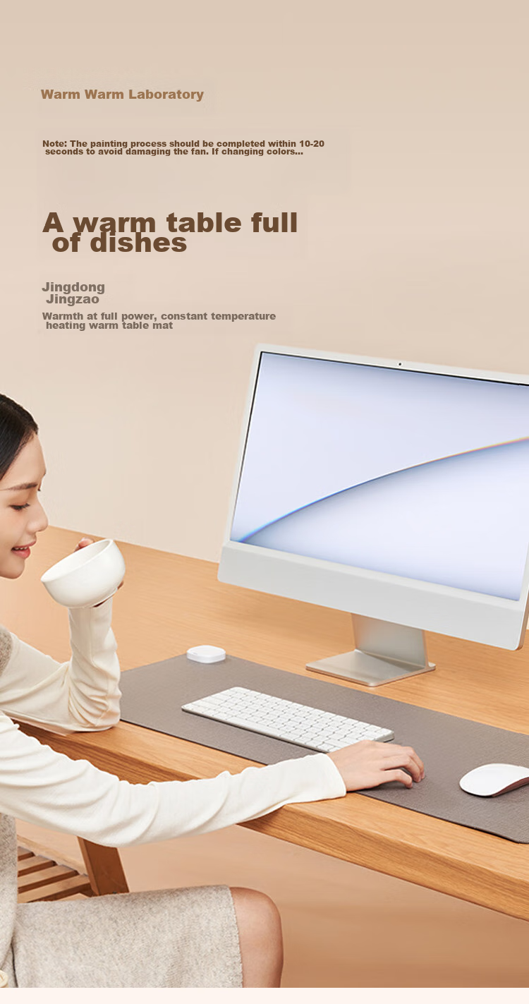 JD Original Smart Partition Heating Desk Pad, Office And Student Mouse Pad with Heat, Safe And Waterproof Desk Mat, 80cm Wide 2