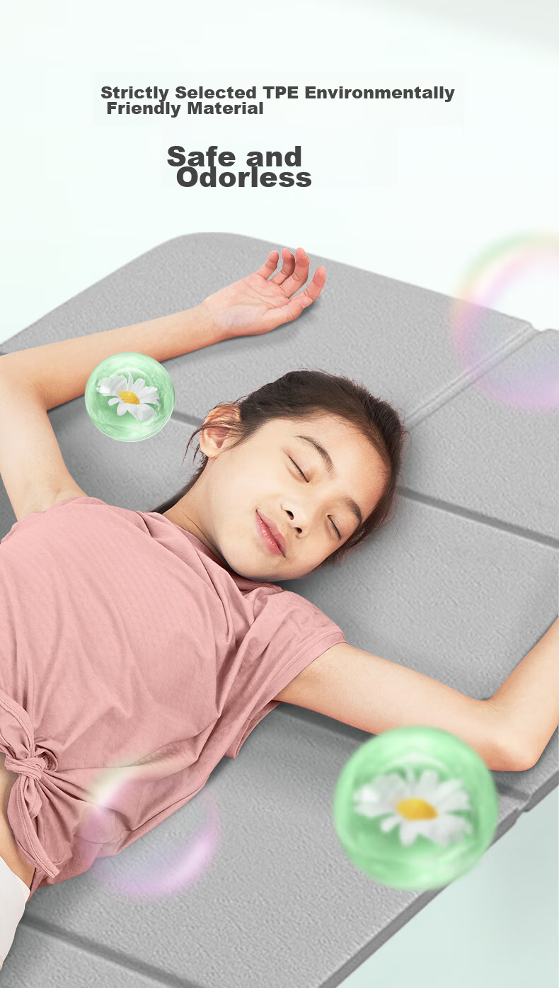 Li-Ning Yoga Mat, Foldable TPE Portable Nap Sleeping Fitness Mat, Professional Sports Non-Slip Training Mat for Men And Women, Gray 5