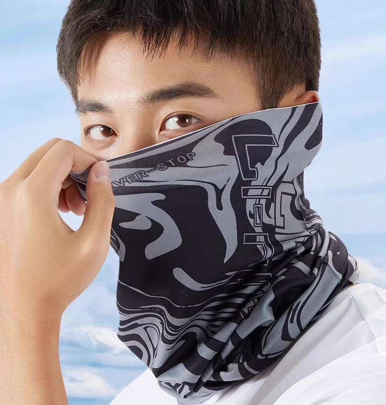 Li-Ning Sun Protection Face Mask for Men And Women, UV-Resistant Magic Headband, Ice Silk Neck Gaiter Set, Summer Outdoor Cycling Sunshade Breathable 11