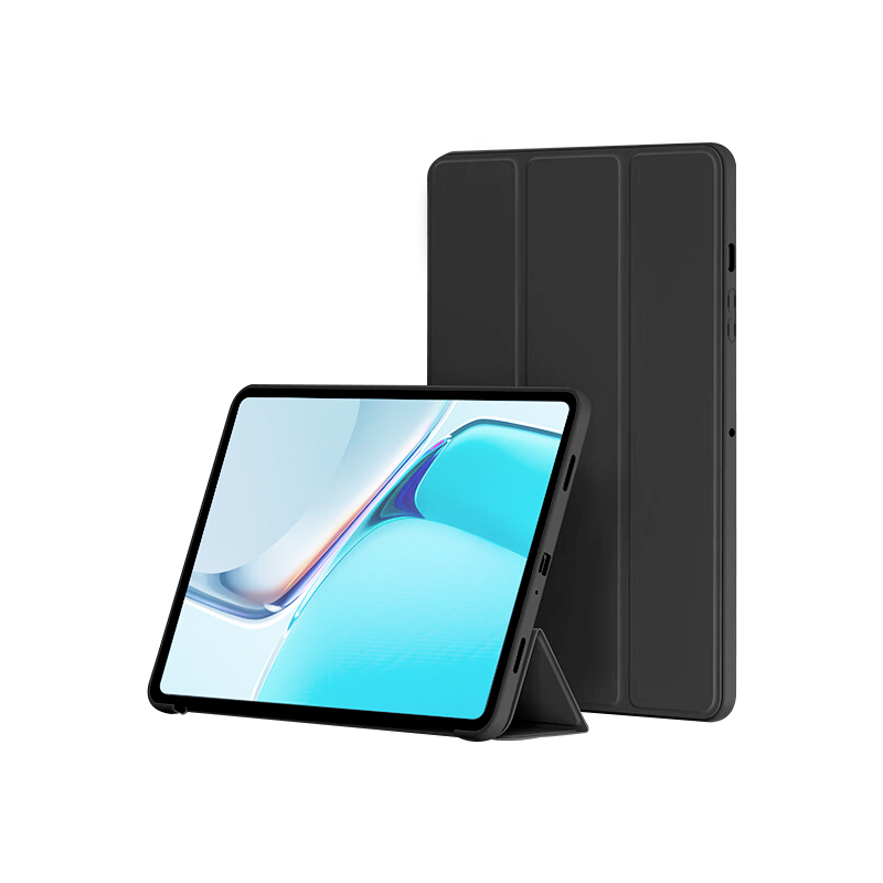 JPLAYER Compatible with Honor X9 2024/Honor X8A 11-Inch Tablet Protective Case, Tri-Fold Stand, Smart Sleep/Wake Function, Full Coverage, Slim And Portable, Anti-Slip And Shockproof, Black
