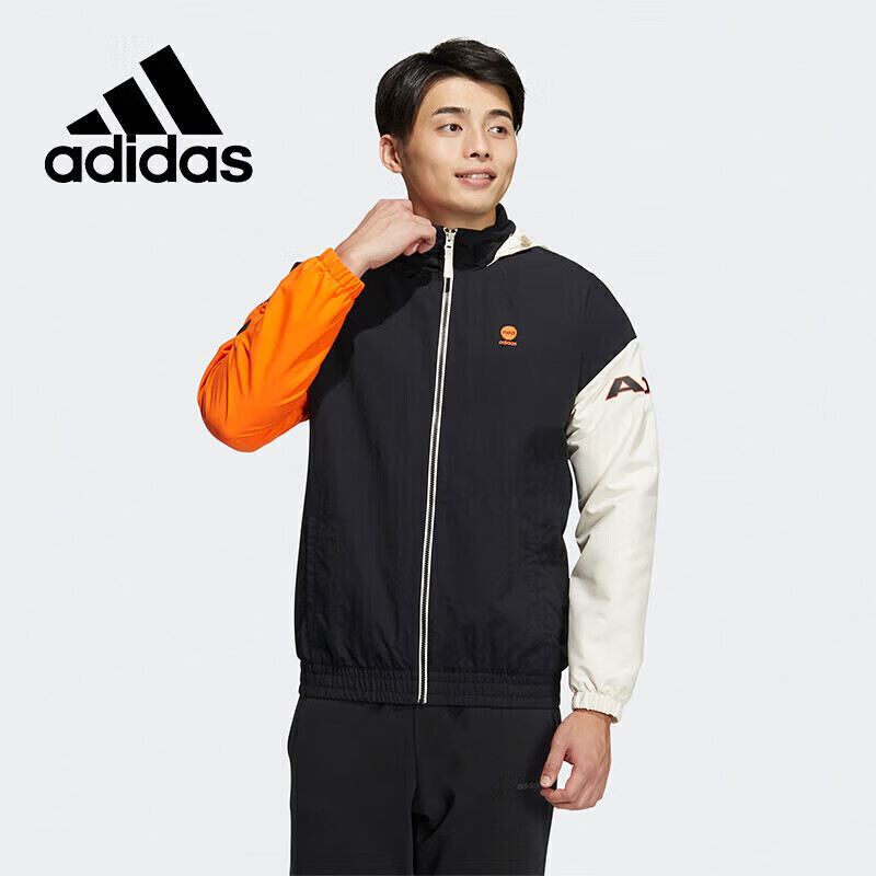Adidas Men's Windproof Casual Fashion Trendy Couple Jacket, Windproof Breathable Comfortable Coat HD4639, Black, M 1