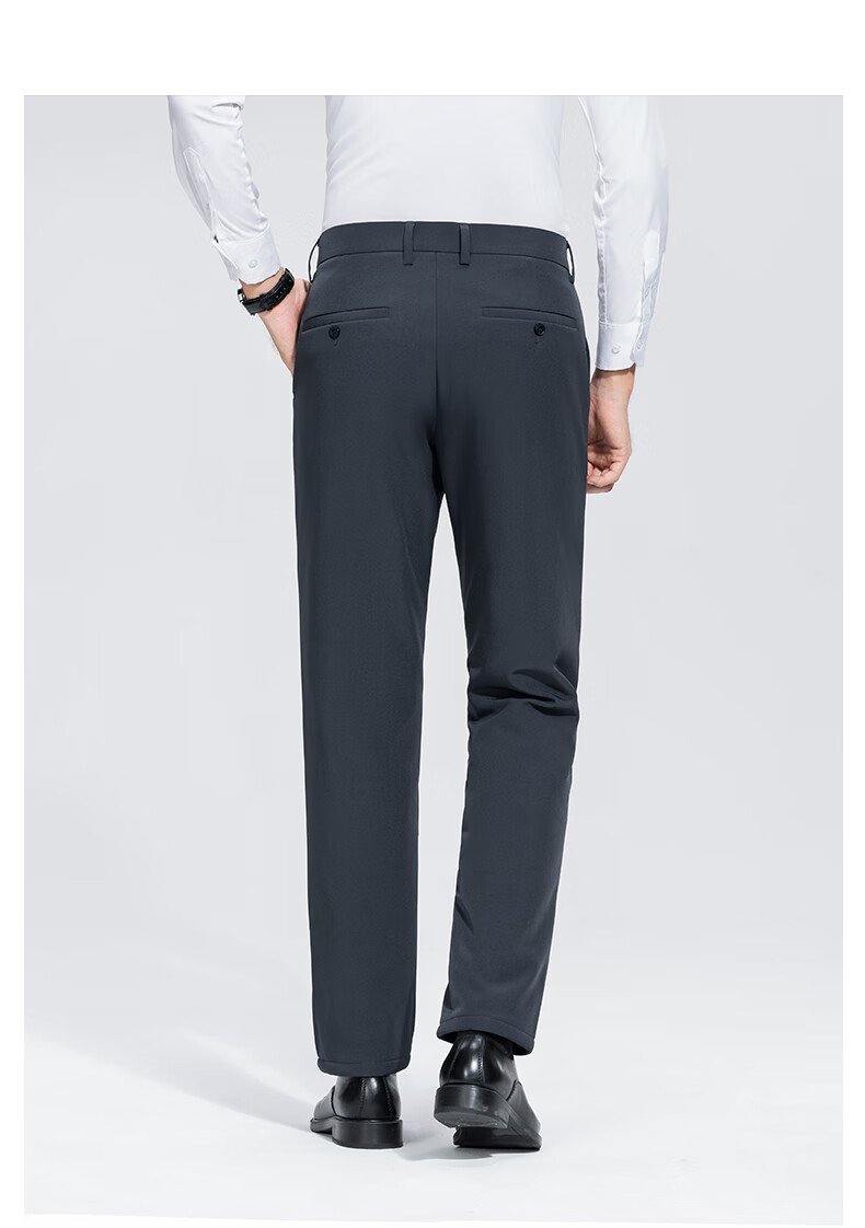 Pierre Cardin Men's Down Pants Autumn Winter New Thickened Fleece White Duck Down Casual Versatile Suit Trousers Black 33 8