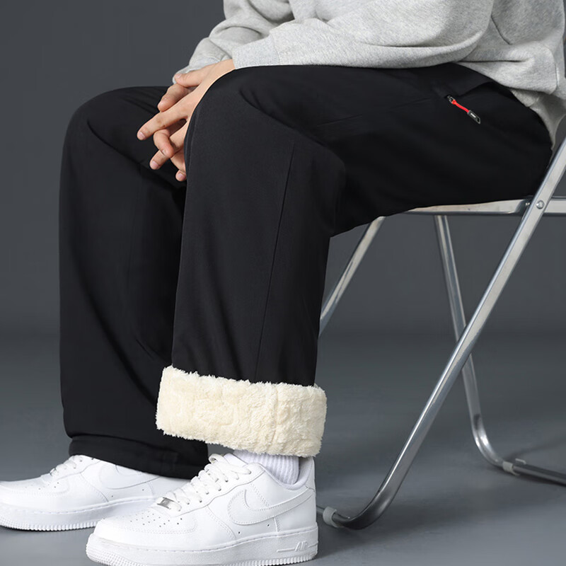 LangSha Thermal Pants Lamb Fleece Lined Thickened Winter Warmth Unisex Windproof Waterproof Outdoor Snow Pants Insulated Fleece Cotton Trousers