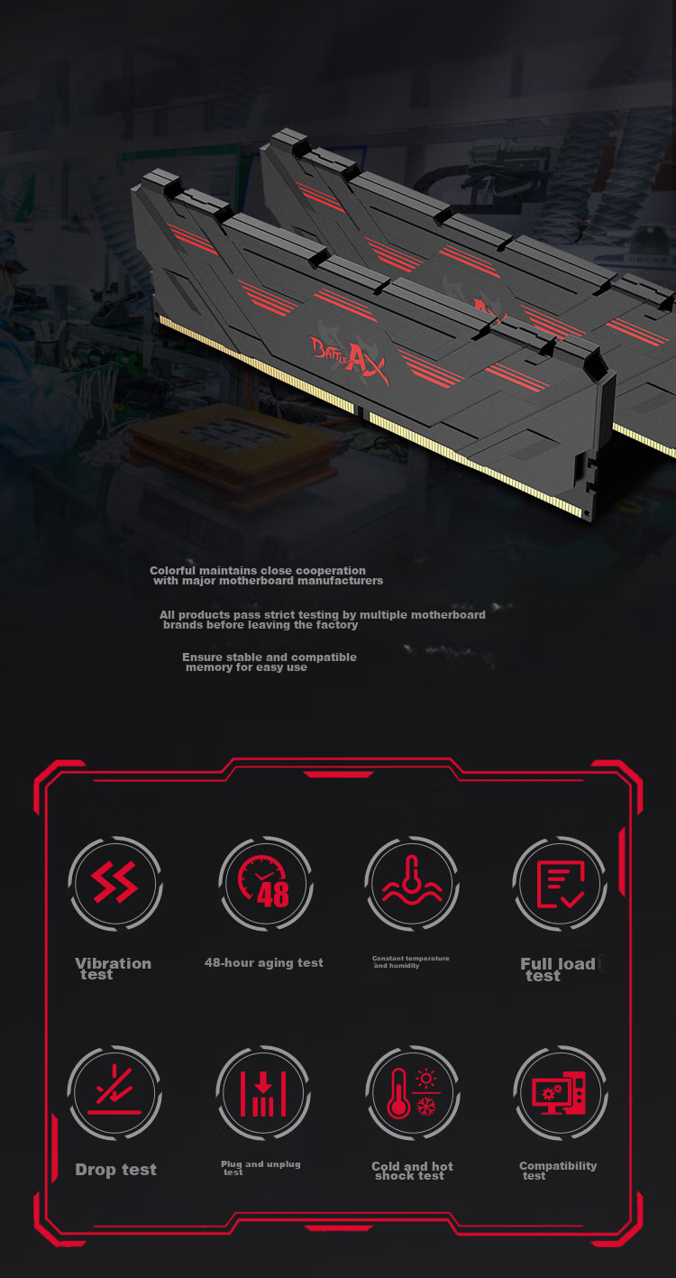 Colorful 32GB (16GB X 2) DDR5 6000 Desktop Memory Module, Heat Spreader, Zhanchufu Series · Meteor Black, C38, Supports Workstation Deployment 8