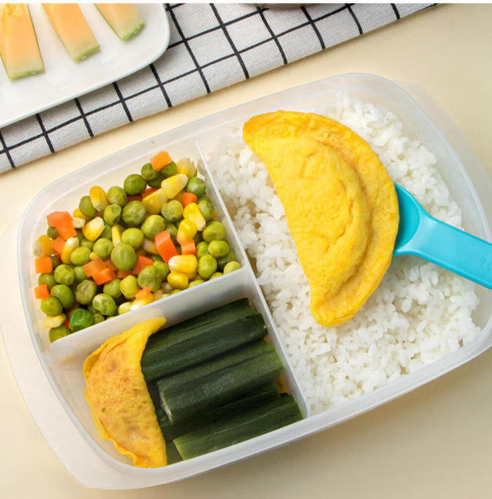 Tupperware Silikon Lunch Box 1L for Students And Office Workers, Portable Meal Container with Dividers, Microwave Safe, Cream Yellow 1