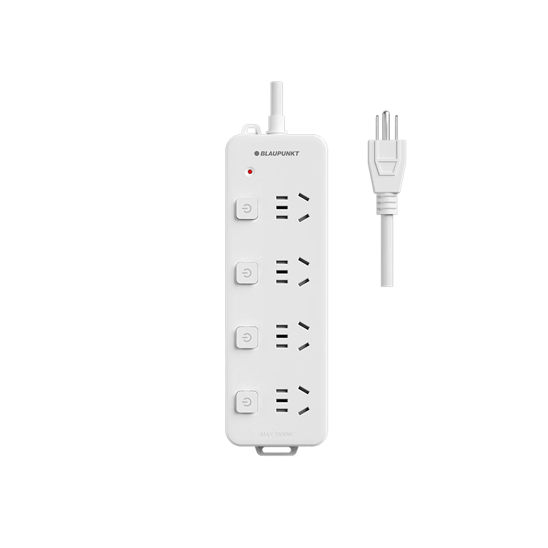 BLAUPUNKT US to China Standard Power Strip with 4 Outlets, Individual Switches, 1.8m Cord, Travel Adapter for USA, Japan, Canada, Philippines