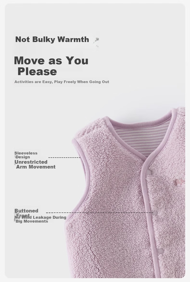 DAVE & BELLA Children's Vest, Reversible Faux Sherpa Waistcoat, Autumn And Winter Outerwear for Boys And Girls 3