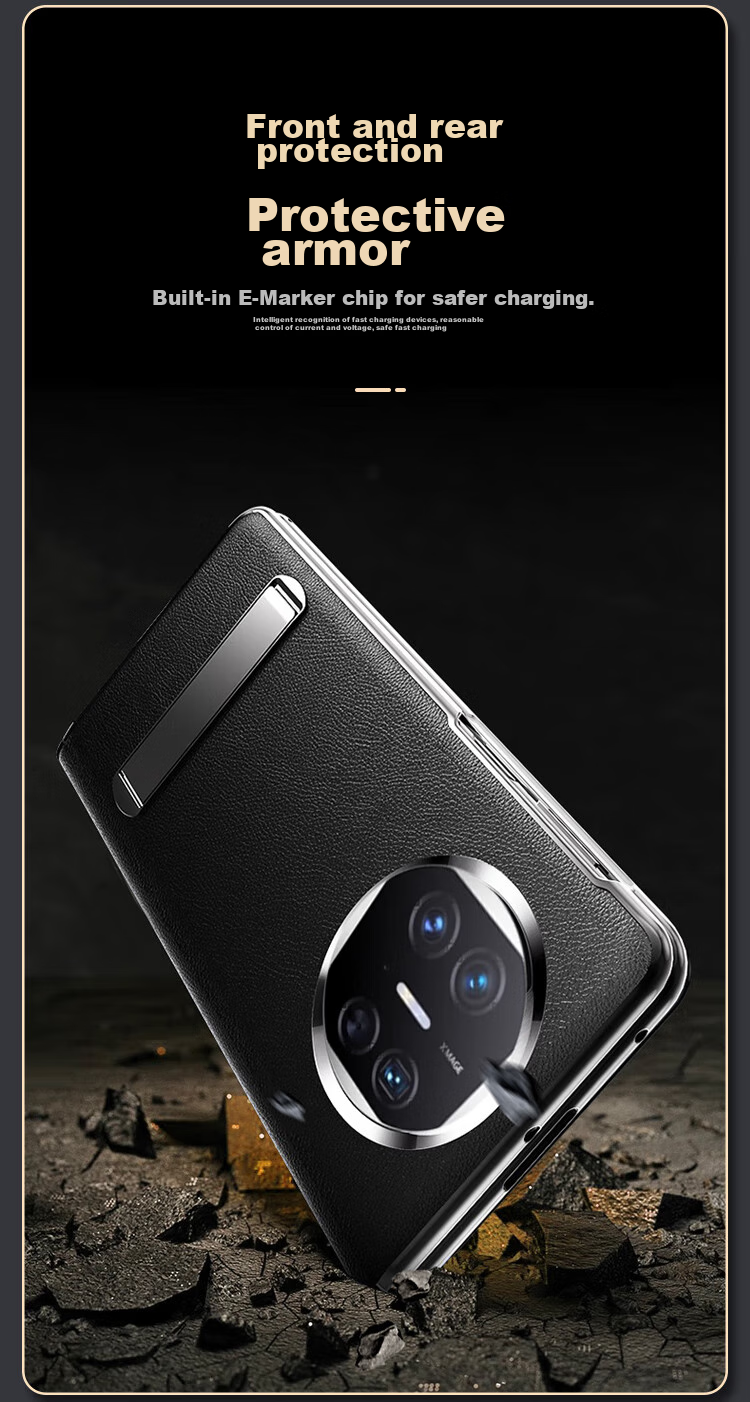 KOOLIFE Genuine Leather Case for Huawei Mate X5, Classic Edition Protective Cover, Full Protection Shockproof Huawei Foldable Screen Case with Flip Smart View Window, High-End Design for Men And Wome 8