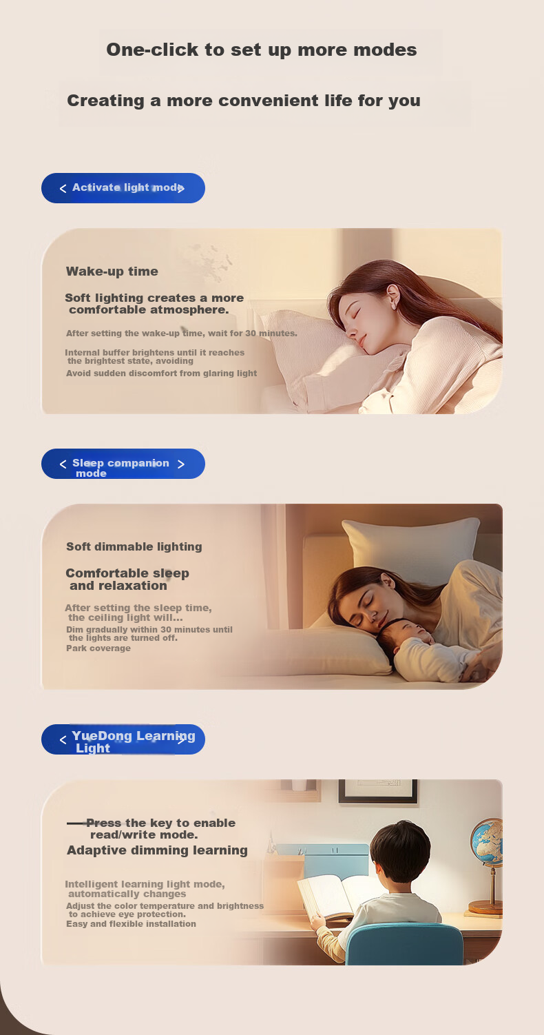 Midea LED Ceiling Light for Living Room, Dining Room, Bedroom, Smart Control Eye Protection Full Spectrum Aurora S1 Square Light with Installation Included 13
