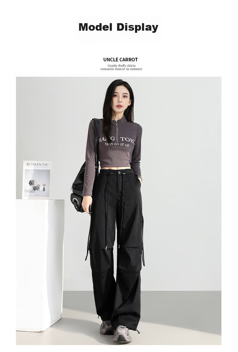 FitonTon Parachute Cargo Pants for Women, Autumn/winter 2025 Hiking Sports Pants, High-Waisted Slimming Two-Way Wide-Leg Casual Pants for Wome 10