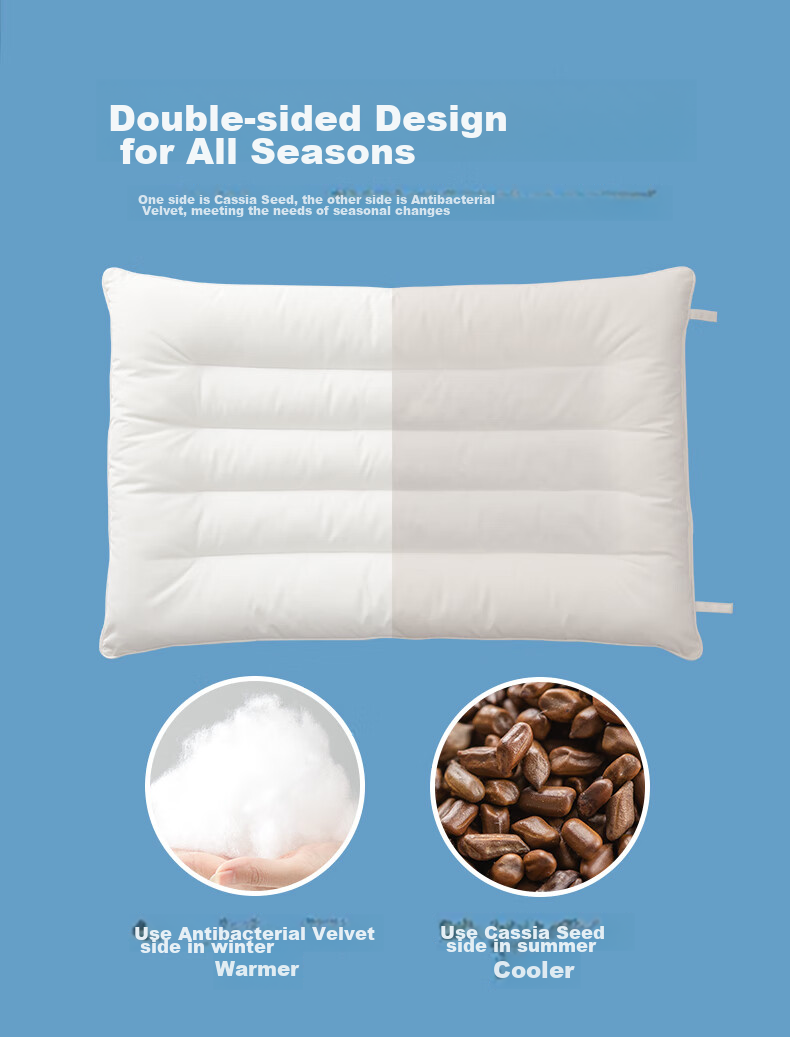 BEYONDHOME BABY Boyang Maternal And Infant Class A Children's Pillow, Antibacterial Pure Cotton Cassia Seed Pillow Core, Kindergarten Pillow, Good Sleep, 40*60cm 5