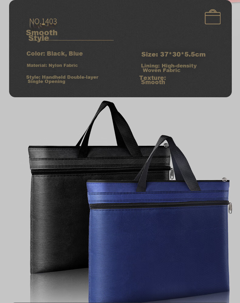 DiLe Premium Series Handheld Document Bag, Canvas Briefcase, Customized Canvas Office Supplies, Double-Layer Business Bag, Office Bag for Men, 1404 Black 5