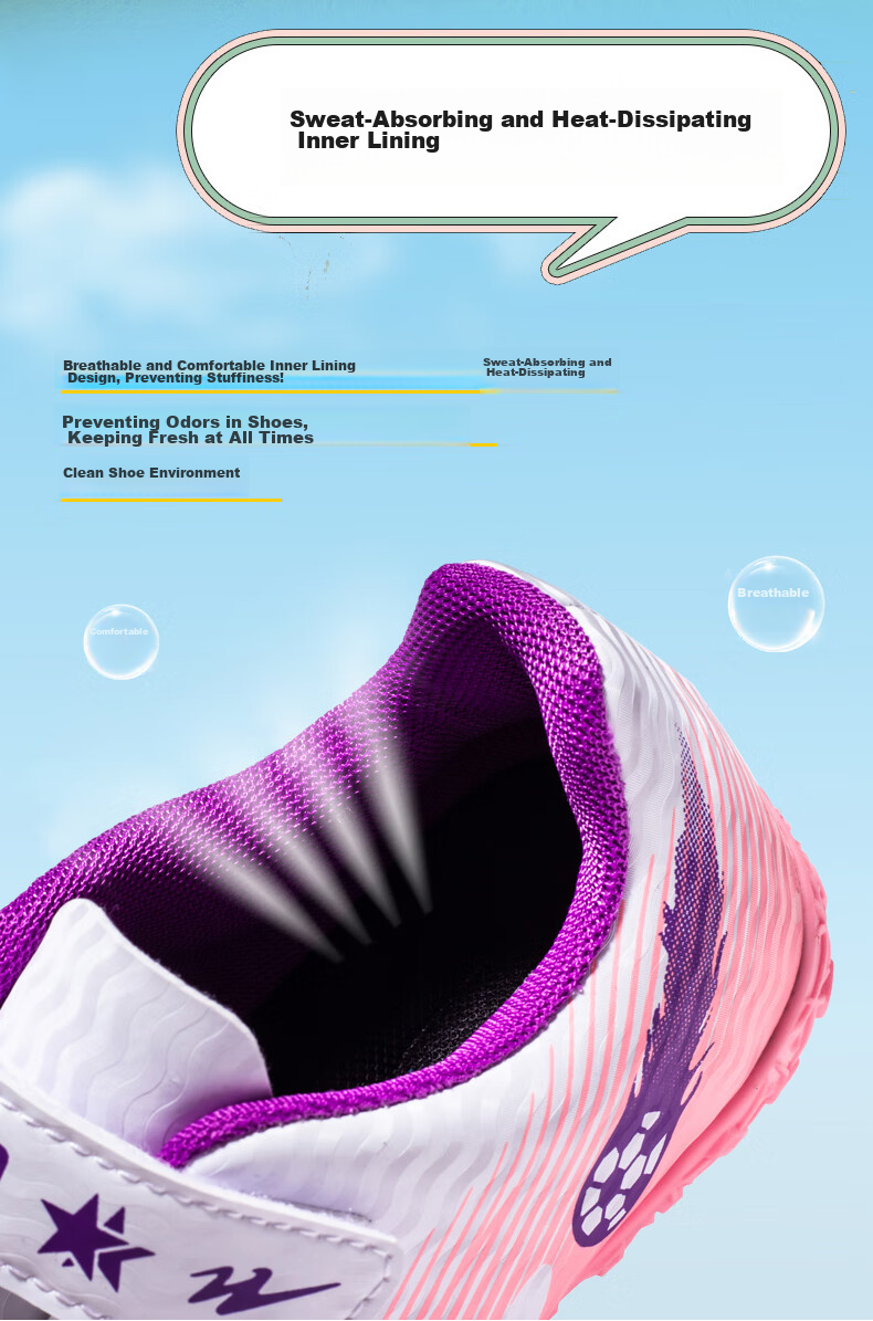 Shuangxing Children's Soccer Shoes for Girls And Boys, TF Turf Cleats for Students And Teenagers, Non-Slip Lightweight Football Training Shoes for Artificial Grass 4