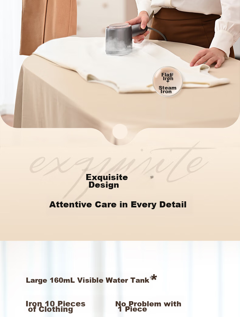 Haier Magic Mirror Handheld Garment Steamer, 30g/min Explosive Steam, 160ml Transparent Water Tank, Electric Iron for Home Use, Small Portable, Sterilizing And Mite-Removing, Specially Designed for Autumn And Winter Coats, HY-YM1208S 12