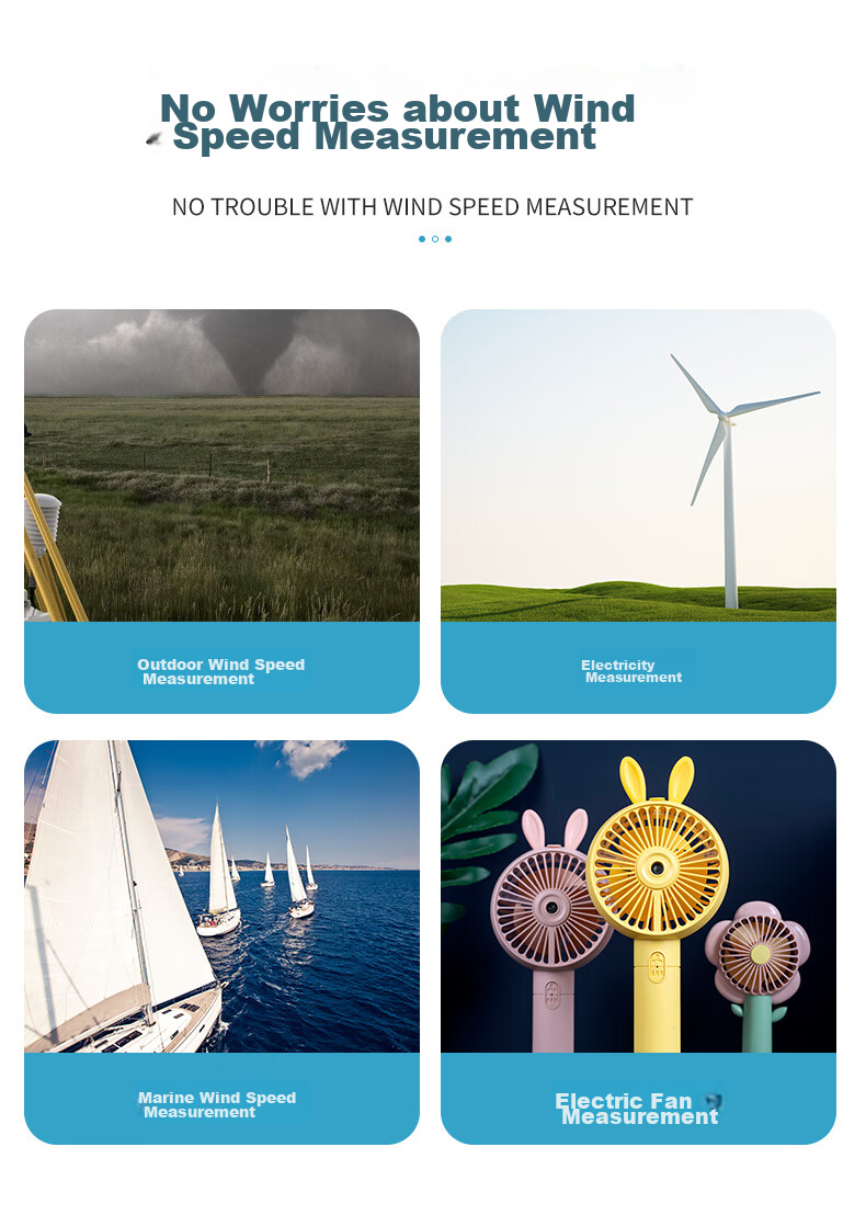 Xima AS816 Anemometer, Wind Thermometer, Wind Speed Meter, High-Precision Wind Speed Measuring Instrument 3
