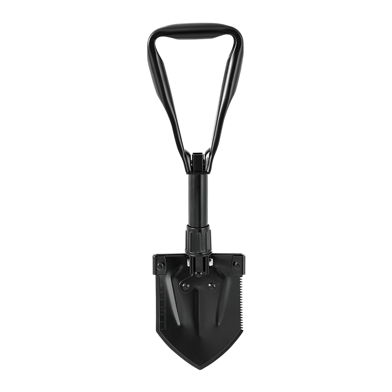 JD Original Outdoor Military Shovel, Multi-Functional Car-Mounted, Thickened Iron Spade, Foldable Fishing Outdoor Off-Road Triangular Handle Shovel for Snow