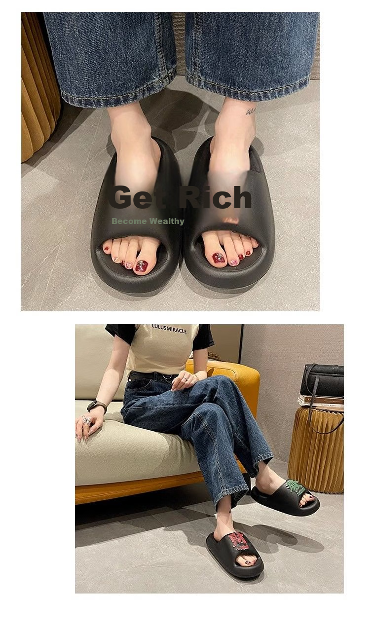 IQGD Slippers for Men And Women, Indoor/outdoor Home Bathroom Slippers for Couples E362 Black Size 38-39 10
