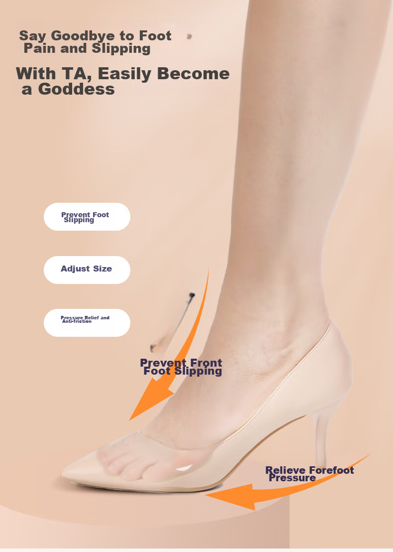FOOTOPPO Sponge Foam Foot Pads, Palm Pads, Half Size Women's High Heels, Insoles for Toe Side, Anti-Pain, Non-Slip, Shock-Absorbing Shoe Inserts for Wome 3