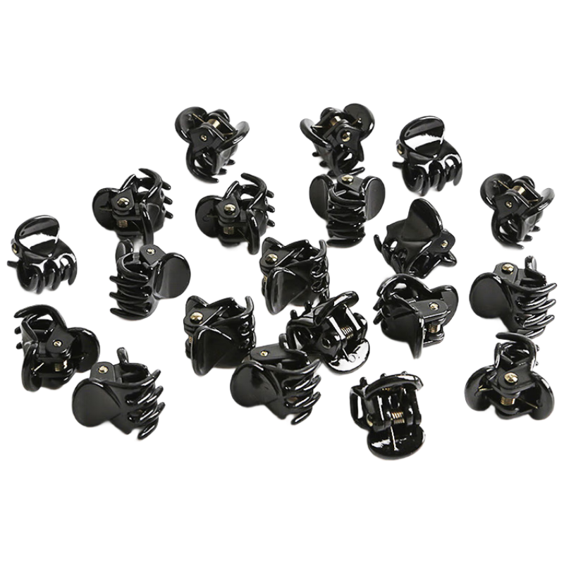 Yefili 20-Pack Matte Black Small Hair Claw Clips for Bangs and Flyaways, Mini Hair Clips, Hair Accessories for Women