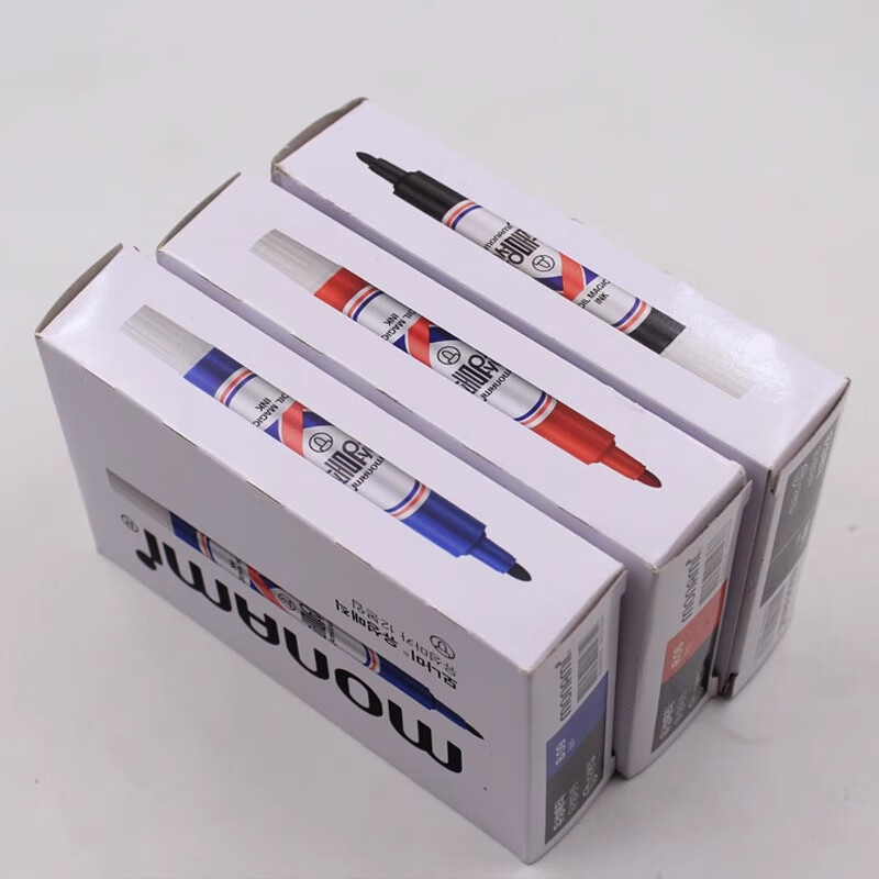 Monami 05007 Imported Marker Pen Oil-Based CD Disc Pen Colorful Broad Tip Signature Pen Black 3-Pack 9