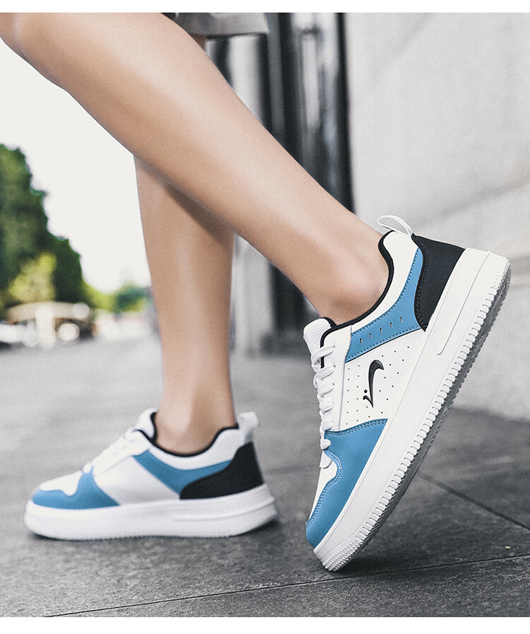 Guirenniao Women's Sneakers New Couple Casual Shoes Thick Sole Sports Shoes White/Black Size 38 16