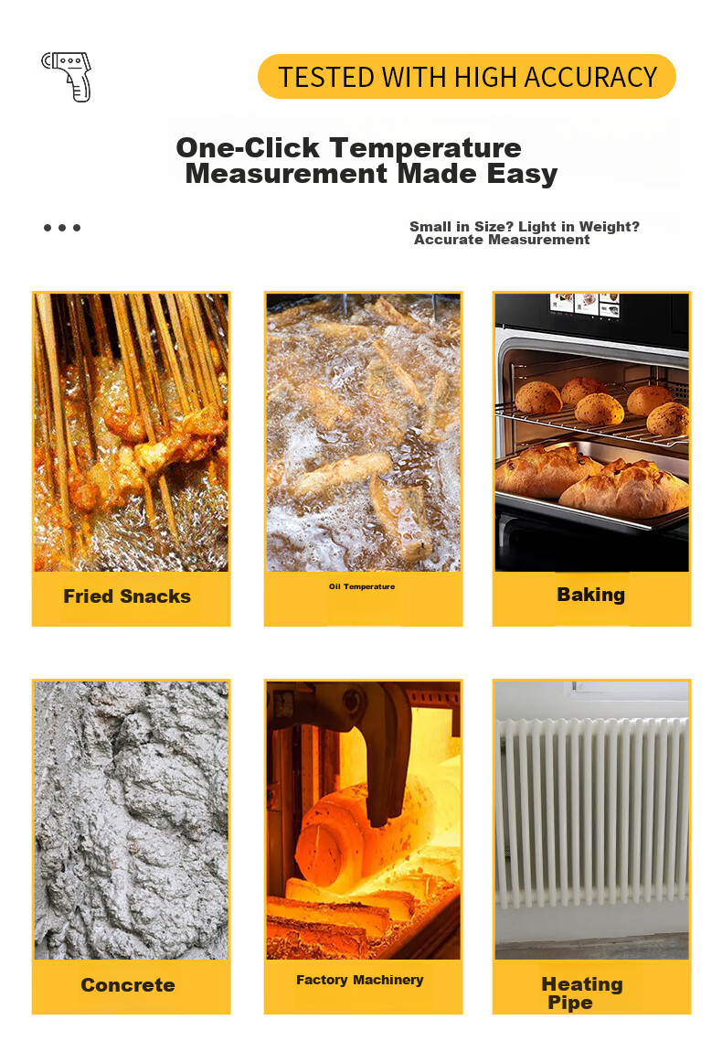 Renmin Infrared Thermometer, Industrial High-Precision Handheld Temperature Gun for Home Kitchen Baking And Oil Temperature Measurement 5