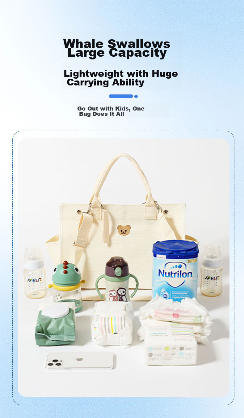 Nanjiren Diaper Bag, Multifunctional Bag, Water-Resistant, Large Capacity, with Stroller Hooks, Maternity And Baby Travel Bag, Shoulder Bag, Crossbody Bag 3