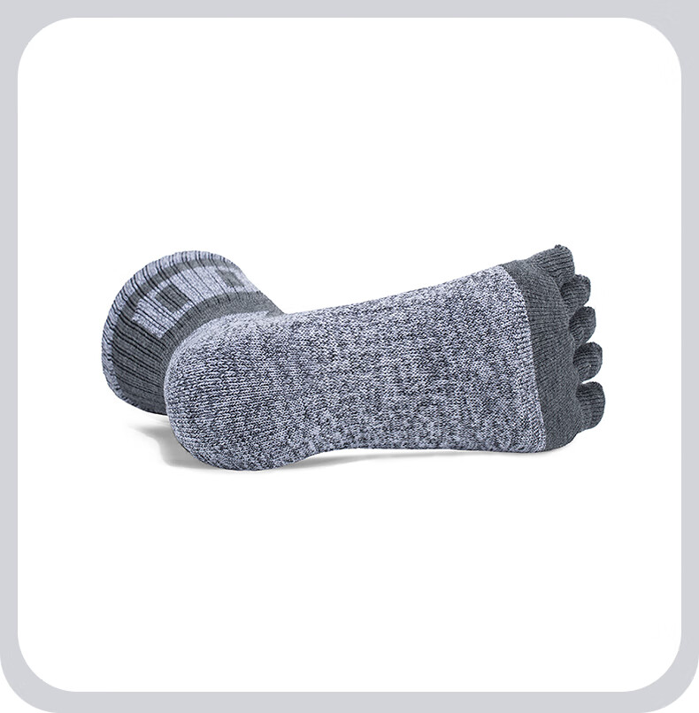 TFO Competition-Grade Outdoor Five-Toe Socks, Terry Socks, Hiking Sports Breathable Toe Socks 2202361 Men's Dark Gray 16