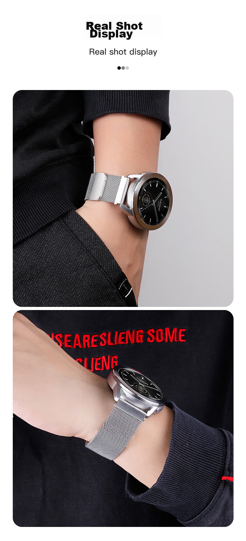 Watchbond Compatible with Xiaomi Watch 5/S4/S5 Sport Milanese S3/2/S1 Pro Watch Band, Magnetic Stainless Steel Sports ESIM Commemorative Edition Summer Strap 9