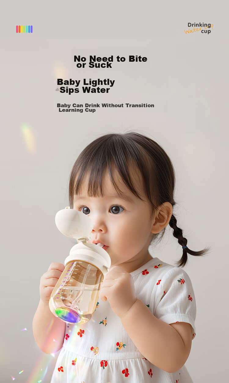 COOKSS Baby Sippy Cup with Straw, Bottle for Infants And Toddlers, 6 Months to 3 Years Old Children's Large Capacity Water Cup And Bottle, PPSU Material 6