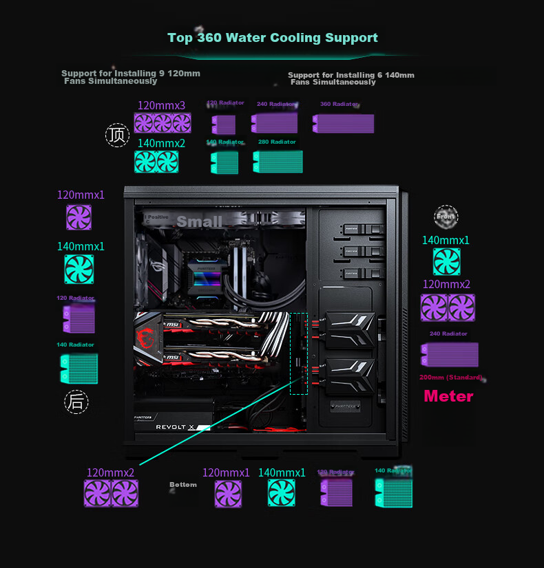 PHANTEKS 614PC Full Tower Desktop Server E-ATX Computer Case (Supporting SSI-EEB Motherboard/5090 Graphics Card/8x PCI Slots/NAS Multi-Hard Drive Bays) 11