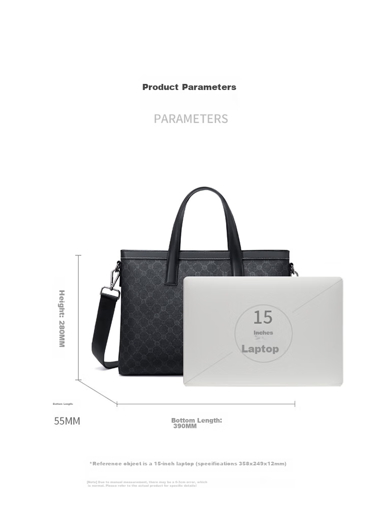 GOLF Business Briefcase for Men, Large Capacity Handbag, 15-Inch Laptop Bag, Horizontal Style Briefcase, Shoulder Crossbody Bag 14