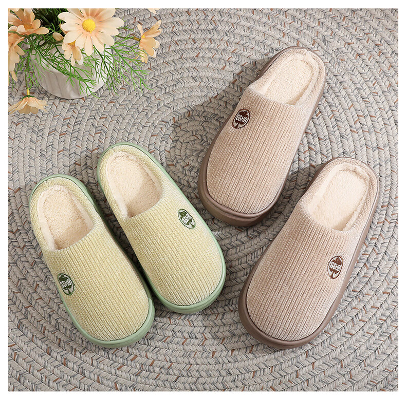GUOLUOFEI Spring And Autumn Thick-Soled Slippers for Men And Women, Indoor Home Cotton Slippers, Gray, Size 42-43 15