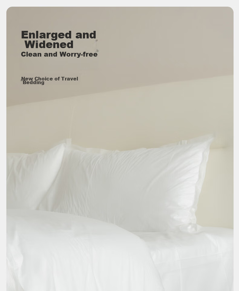 COTTON SHOOTS Disposable Bed Sheet Pillowcase Duvet Cover Travel Portable Bedding Set Thickened Dirt-Proof White Single Bed Three-Piece Set 2