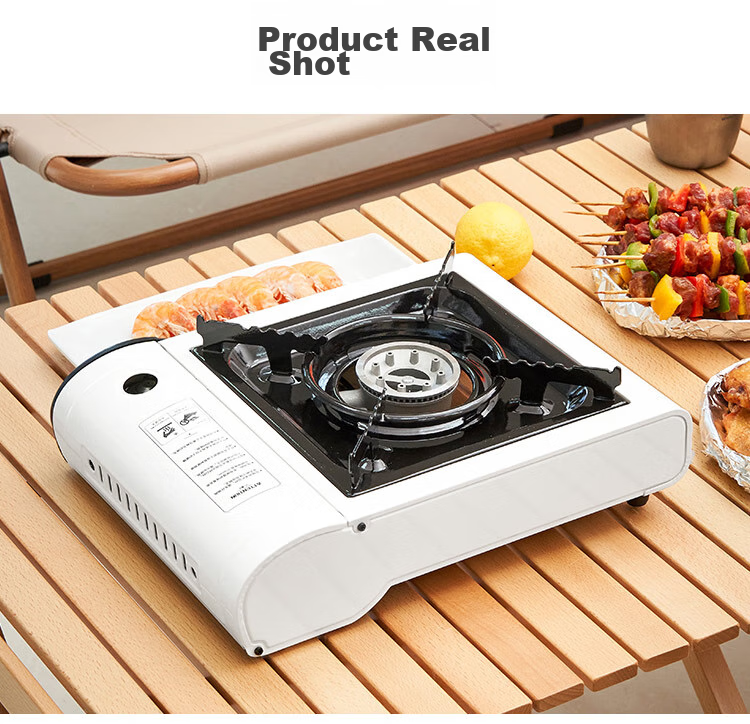Suncojia Portable Gas Stove, Camping Stove, Butane Stove, Outdoor Cooking Equipment, Elegant White 12