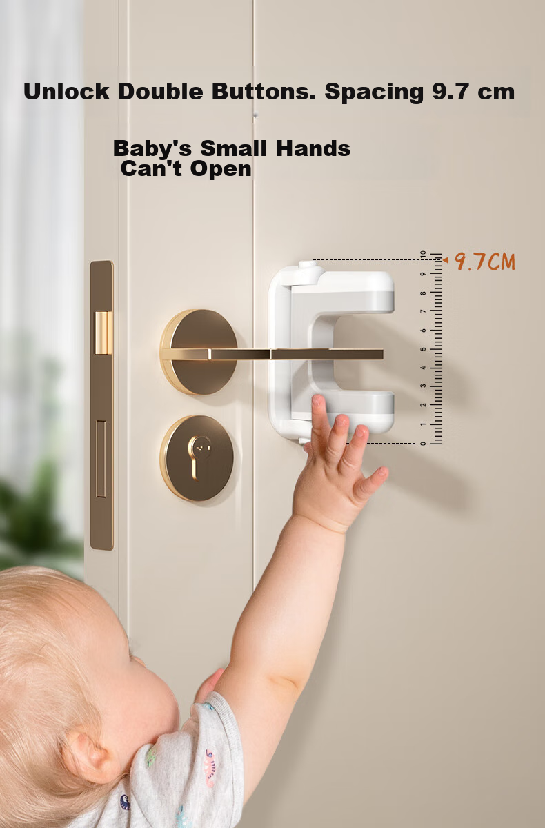 EUDEMON Child Safety Door Stopper Lock, Anti-Theft Door Lock, Baby Door Lock Catch, Anti-Opening Window Lock Catch, 2 Pieces 5