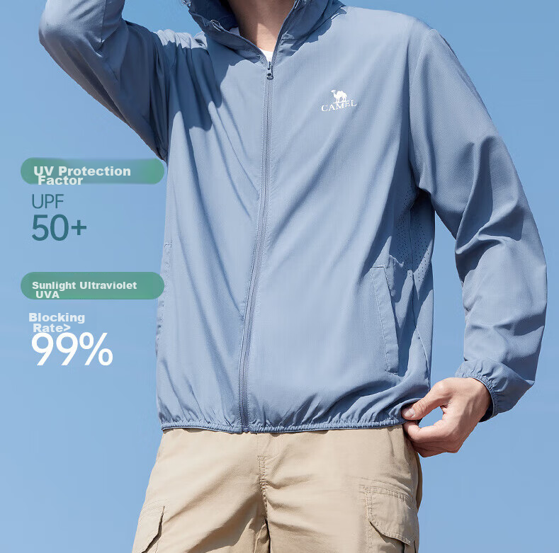 CAMEL Ice Mountain Sun Protection Clothing for Men, Lightweight Breathable Ice Silk Fishing Shirt, UPF50+ Outdoor UV Protection Jacket, Summer 6