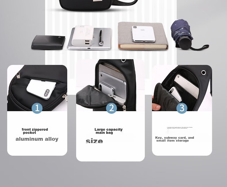 SEPTWOLVES Men's Crossbody Bag, Chest Pack, Shoulder Bag, Portable Backpack for Commuting, Phone Pouch, Trendy Casual Sports Travel Bag 5