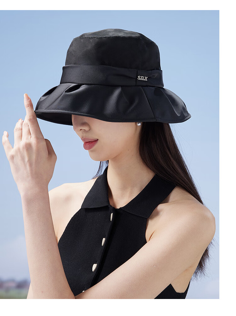 Shanghaigushi Silk Sun Hat for Women, Summer UV Protection, Mulberry Silk Hat, Birthday Gift for Mom Or Elders SSS24MZ20 Bean Paste Color 12