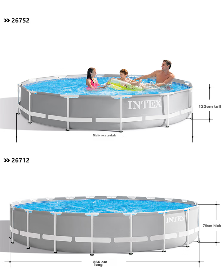 INTEX Raised And Thickened Square Frame Pool Toy, Foldable Family Frame, 28271 9