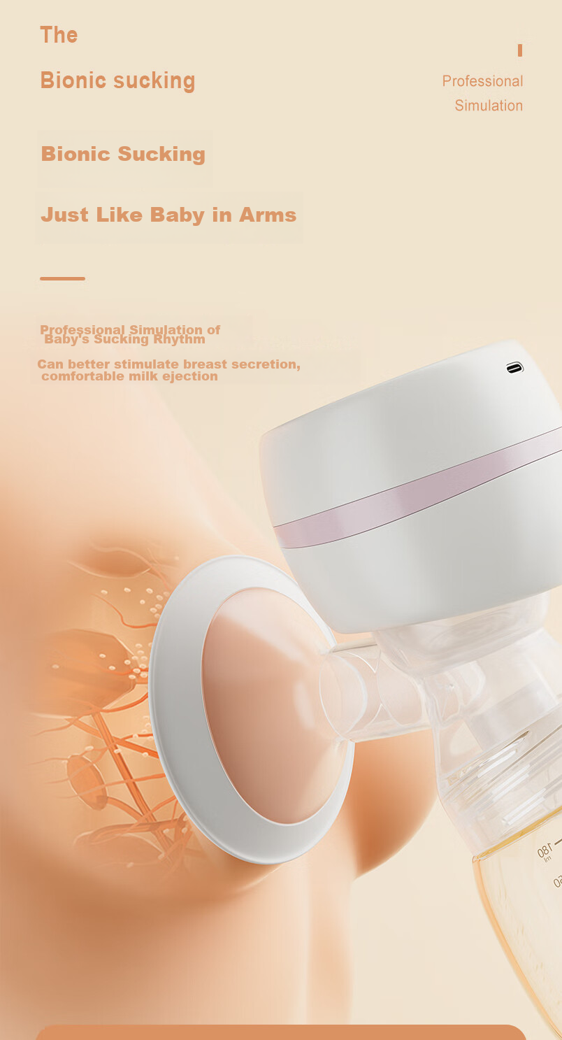 Missbaby Electric Breast Pump, Portable All-In Breast Pump, Milk Collector, High Suction Power, Fully Automatic Milk Extraction Machine 4