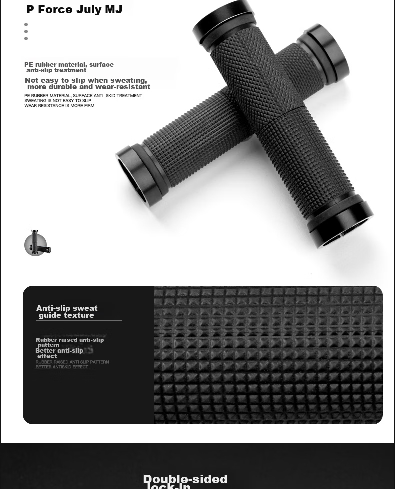 Move Iron Mountain Bike Handlebar Cover, Bicycle Grip Cover, Aluminum Alloy Lock Handlebar, Bicycle Equipment Accessory, Handlebar, Black 4