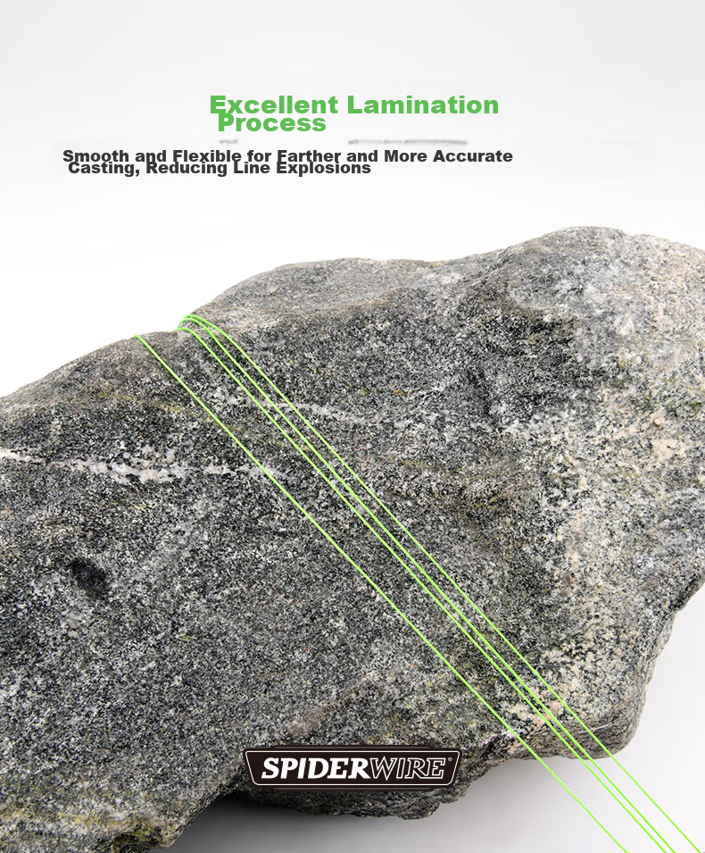SPIDER WIRE Super PE Fishing Line, 8-Strand Long-Casting Main Line, Power Braid Fishing Line, Size 1.2, 150 Meters, Fluorescent Gree 9