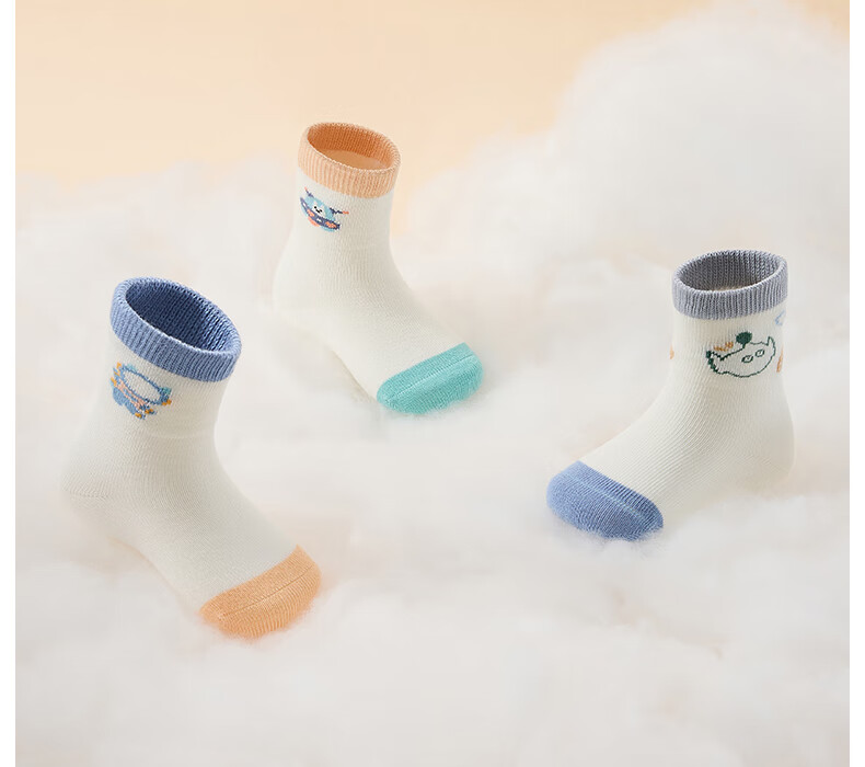 Beitaisi Baby Socks, Spring And Autumn Warm New Style, Moisture-Absorbing Non-Slip Newborn Infant Cotton Socks, Mid-Calf Socks for Boys And Girls 6