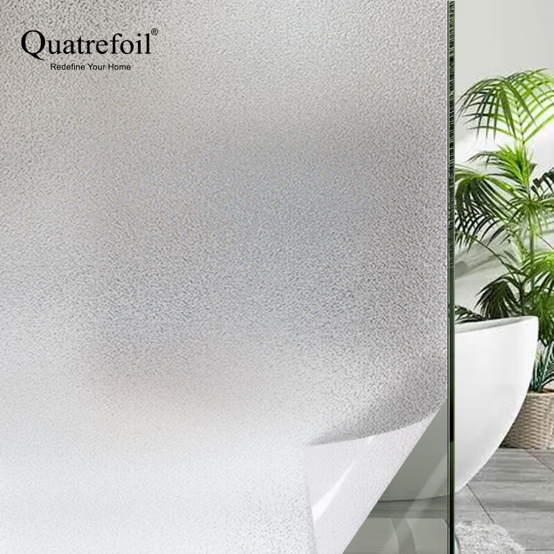Quatrefoil Glass Sticker with Adhesive, Frosted Glass Film for Doors, Windows, Bathroom And Shower, Window Decal, 90*200cm