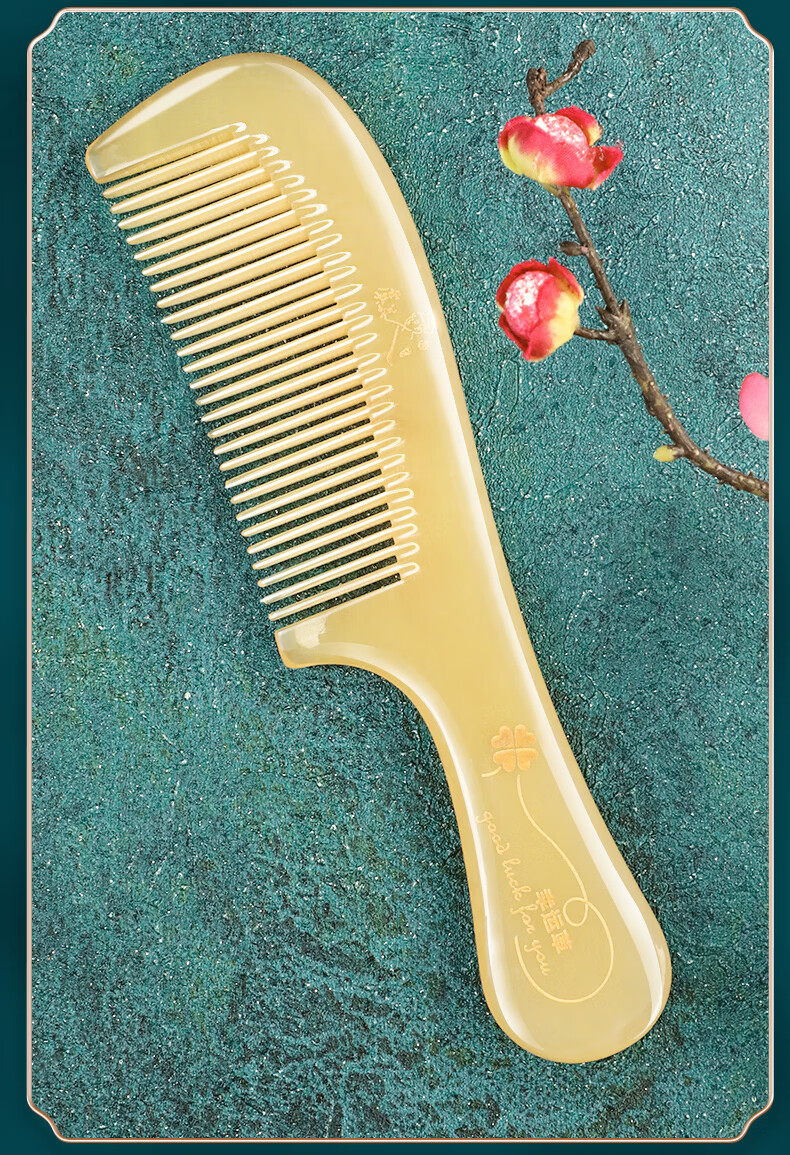 Yumeiren Comb, White Buffalo Horn Comb, Thickened And Enlarged, Women's Massage Comb, Wedding Gift, Birthday Present for Girlfriend 16
