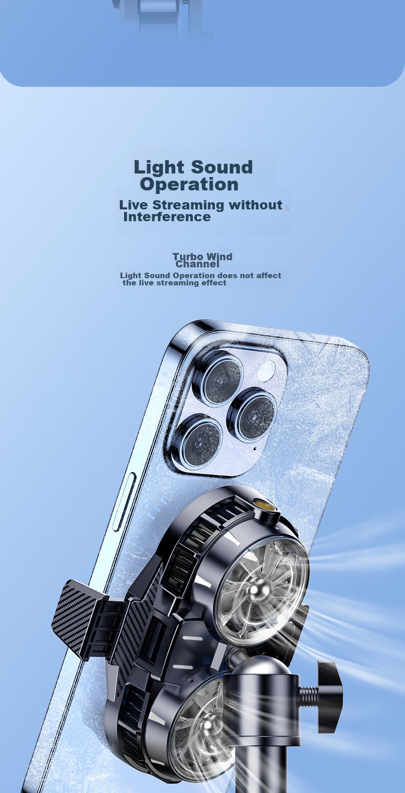 CangHua [Dual-Core Cooling | Live Streaming Special] Phone Cooling Pad Semiconductor Heat Dissipation Back Clip for PUBG Mobile, Peace Elite, Honor of Kings, Suitable for Apple, Huawei, Black Shark 15