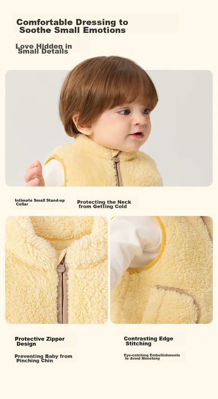 BALABALA Children's Vest, Girls And Boys Outerwear, Kids' Clothing, New Autumn And Winter Wear, Warm And Thick Coral Fleece, 209425101204 7